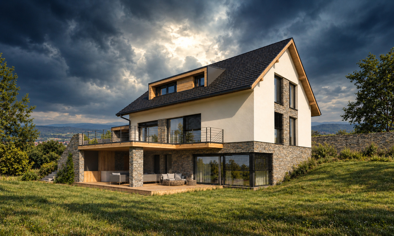 Rodinný dům s wellness – úvodní vizualizace