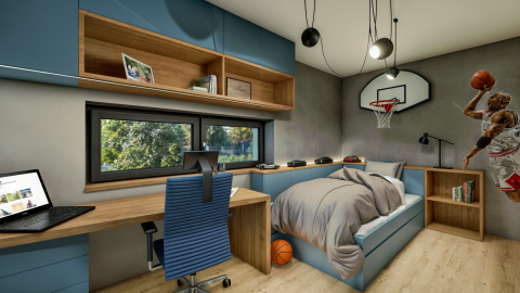 3 dětské pokoje a pracovna