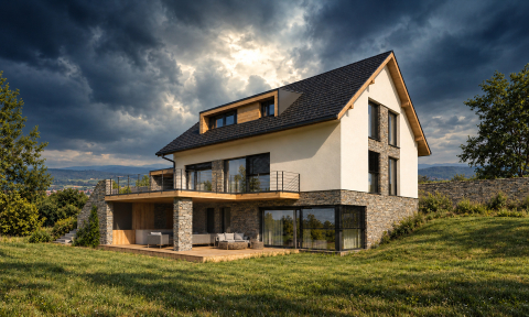 Rodinný dům s&nbsp;wellness – úvodní vizualizace